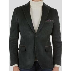 Tallia Blazer Mens 42R Green Wide Wale Corduroy Jumbo Cord Preppy Old Money